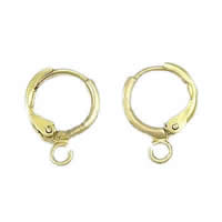 Brass Hoop Earring Components, plated, with loop Approx 1.5mm 