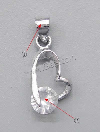 Brass Heart Pendants, plated, with rhinestone, more colors for choice, 17x9x4mm, Hole:Approx 4mm, 1000PCs/Bag, Sold By Bag