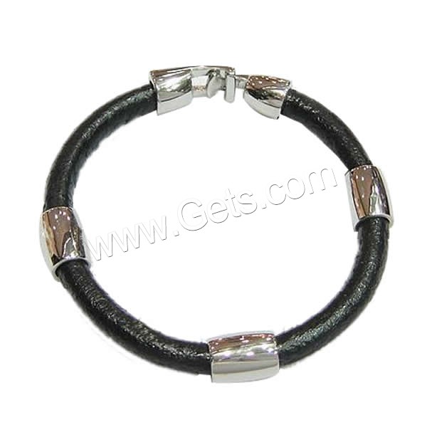 Rindsleder-Armbänder, Kuhhaut, mit 316 Edelstahl, unterschiedliche Länge der Wahl, keine, 6mm, 12x9mm, verkauft von Strang