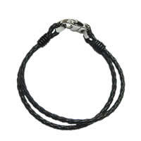 Cowhide Bracelets, 316 stainless steel lobster clasp 3.5mm 