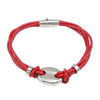 Cowhide Bracelets, with 316 Stainless Steel 