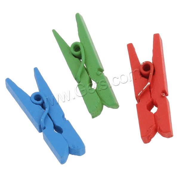 Fashion Office Clip, Wood, with Iron, different size for choice, mixed colors, 1000PCs/Bag, Sold By Bag