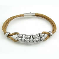 Cowhide Bracelets, with 316 Stainless Steel 13mm 3mm 