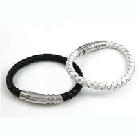 Cowhide Bracelets, 316 stainless steel magnetic clasp 7mm 