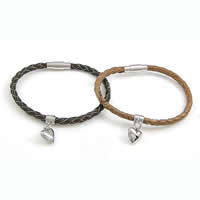 Cowhide Bracelets, with 316 Stainless Steel 11mm, 4mm 