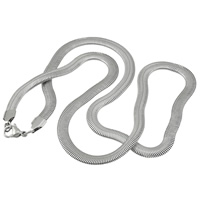 Stainless Steel Chain Necklace & herringbone chain, original color, 5mm 