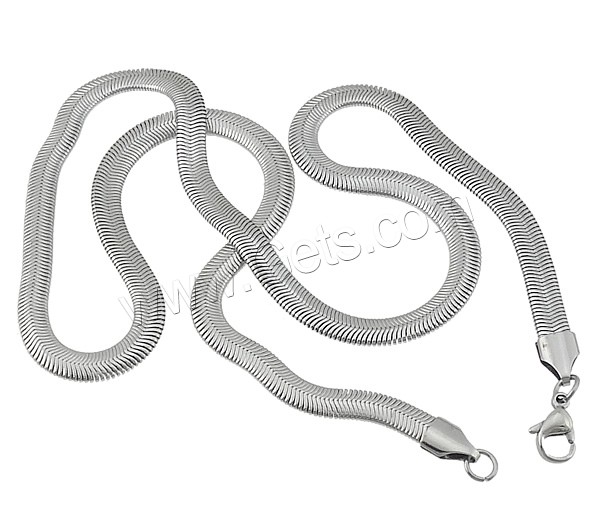 Stainless Steel Chain Necklace, different length for choice & herringbone chain, original color, 5mm, Sold By Strand