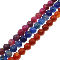 Achat Perlen, rund, verschiedenen Materialien für die Wahl, Bohrung:ca. 1.5mm, Länge:ca. 15 ZollInch, verkauft von Strang