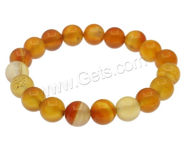 Yellow Agate Bracelet, Round, different size for choice, Length:Approx 7.5 Inch, Sold By Strand