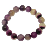 Purple Agate Bracelets, Round Approx 7.5 Inch 