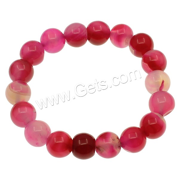 Rose Agate Bracelet, Round, different size for choice, Length:Approx 7.5 Inch, Sold By Strand