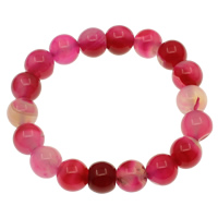 Rose Агат браслет, розовый агат, Круглая, разный размер для выбора, длина:Приблизительно 7.5 дюймовый, продается Strand