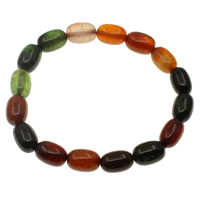 Tourmaline Color Agate Bracelet, Oval Approx 7.5 Inch 