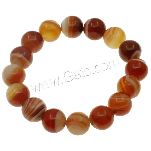 Lace Agate Bracelets, Round, different size for choice, red, Length:Approx 7.5 Inch, Sold By Strand