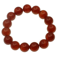 Red Agate Bracelets, Round Approx 7.5 Inch 