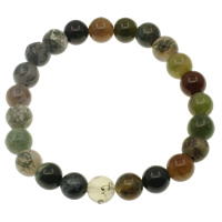 Indian Agate Bracelet, Round Approx 7.5 Inch 