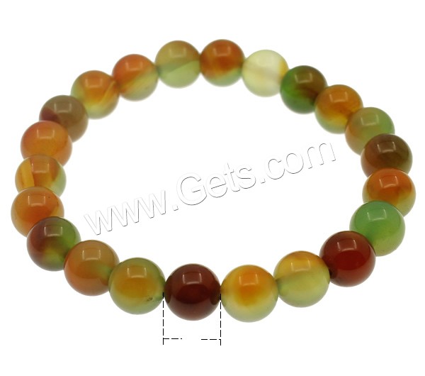 Rainbow Agate Bracelet, Round, different size for choice, Length:Approx 7.5 Inch, Sold By Strand