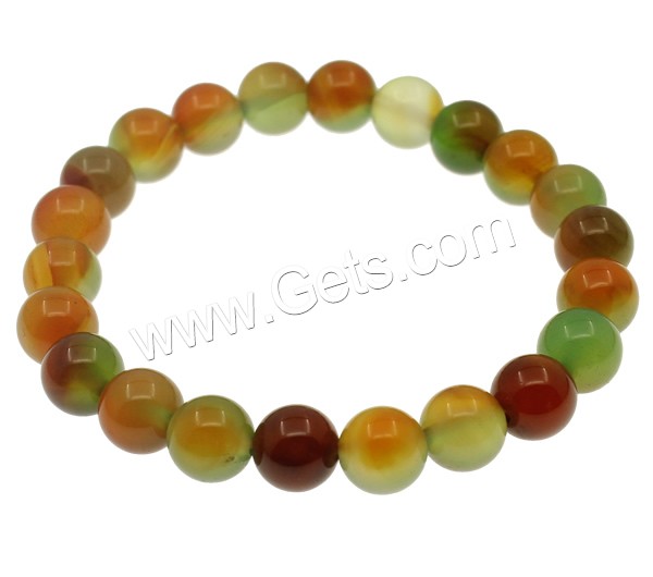 Rainbow Agate Bracelet, Round, different size for choice, Length:Approx 7.5 Inch, Sold By Strand