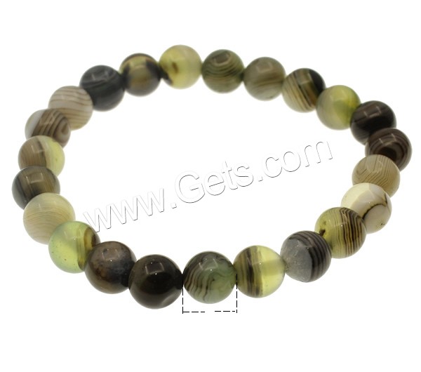 Lace Agate Bracelets, Round, different size for choice, Length:Approx 7.5 Inch, Sold By Strand