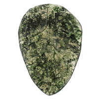 Moss Agate Pendants, Leaf, Carved Approx 1mm 