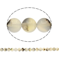 Ocean Calcedony Perle, rund, natürlich, verschiedene Größen vorhanden, Grade A, Bohrung:ca. 1mm, Länge:ca. 14.5 ZollInch, verkauft von Strang