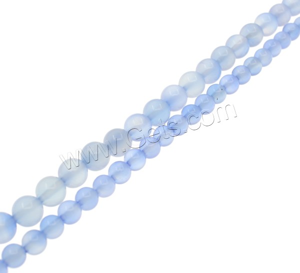 Natural Blue Agate Beads, Round, different size for choice, Hole:Approx 1mm, Length:Approx 15.3 Inch, Sold By Strand