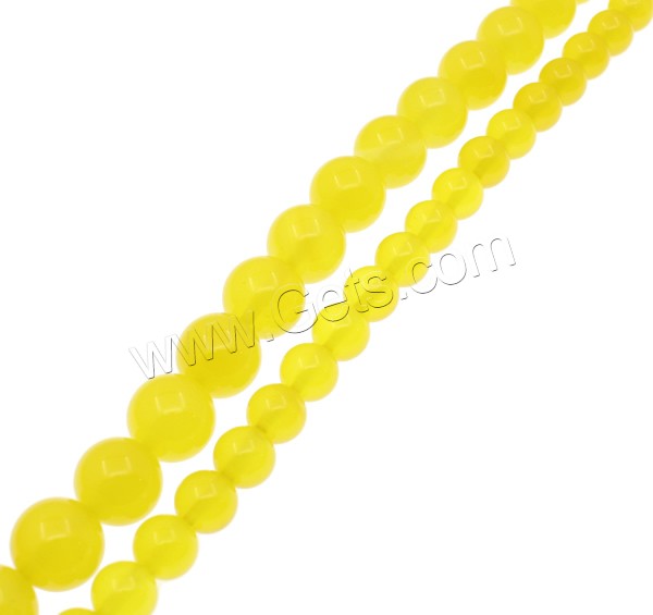Natural Yellow Agate Beads, Round, different size for choice, Grade A, Hole:Approx 1mm, Length:Approx 15.3 Inch, Sold By Strand