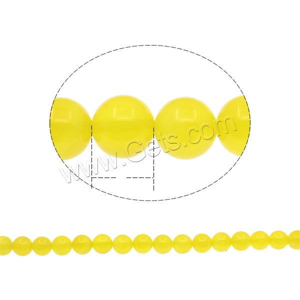 天然黄色の瑪瑙ビーズ, イエローアゲート, ラウンド形, 異なるサイズの選択, グレードA, 穴:約 1mm, 長さ:約 15.3 インチ, 売り手 ストランド