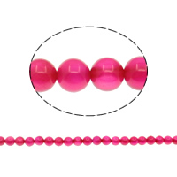 Natürliche Rosa Achat Perlen, rund, Grade A, 8mm, Bohrung:ca. 1mm, Länge:ca. 15.5 ZollInch, ca. 48PCs/Strang, verkauft von Strang