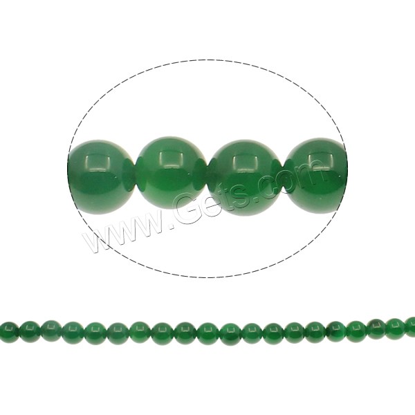 Natural Green Agate Beads, Round, different size for choice, Grade A, Hole:Approx 1mm, Length:Approx 15.7 Inch, Sold By Strand