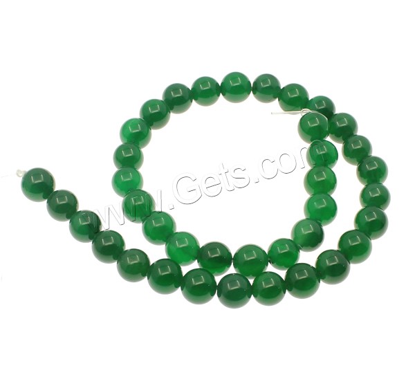 Natürliche grüne Achat Perlen, Grüner Achat, rund, verschiedene Größen vorhanden, Grade A, Bohrung:ca. 1mm, Länge:ca. 15.7 ZollInch, verkauft von Strang