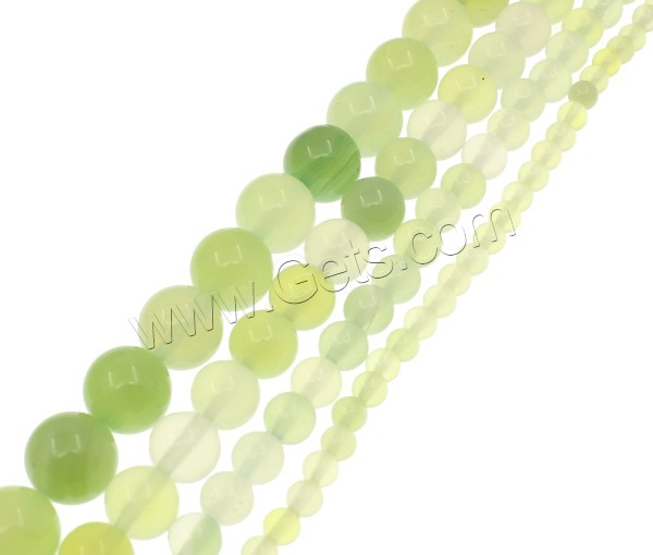 Natural Green Agate Beads, Round, different size for choice, Grade A, Hole:Approx 1mm, Length:Approx 15.1 Inch, Sold By Strand