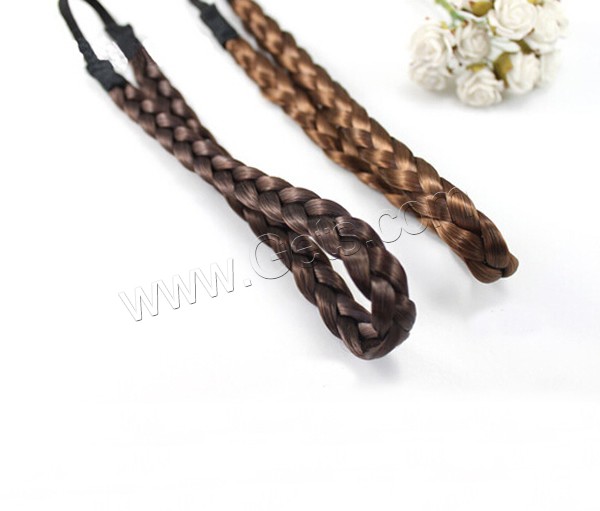 Fiber Hair Jewelry Elastic, with Polyester, braided & different size for choice, mixed colors, 12PCs/Bag, Sold By Bag