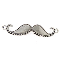 Zinc Alloy Connector Setting, Mustache, antique silver color plated, 1/1 loop Approx 2mm, Inner Approx 1mm 