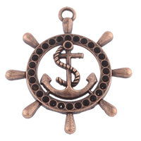 Zinc Alloy Ship Wheel & Anchor Pendant, plated Approx 4mm 