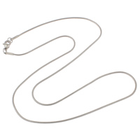 Fashion Stainless Steel Necklace Chain, plated & snake chain, original color, 1mm 