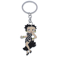 Enamel Zinc Alloy Key Chain, Girl, platinum color plated, nickel, lead & cadmium free 120mm Approx 26mm Approx 4.7 Inch 