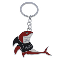 Enamel Zinc Alloy Key Chain, Shark, platinum color plated, nickel, lead & cadmium free 105mm Approx 26mm Approx 4.1 Inch 