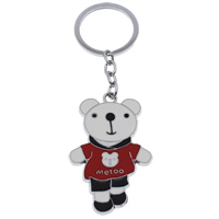 Enamel Zinc Alloy Key Chain, Bear, platinum color plated, nickel, lead & cadmium free 113mm Approx 26mm Approx 4.4 Inch 