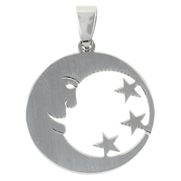 Stainless Steel Pendants, Moon and Star, original color Approx 
