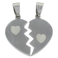 pendentifs de cœur en inox , acier inoxydable, coeur, couleur originale Environ Vendu par PC