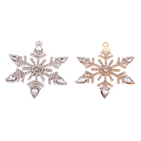 Zinc Alloy Christmas Pendants, with Crystal, Snowflake, plated, Christmas jewelry & faceted & with rhinestone nickel, lead & cadmium free Approx 3mm 