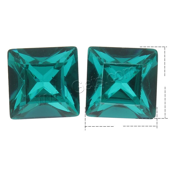 Translucent Resin Cabochon, Square, gold color plated, different size for choice & rivoli back & faceted, more colors for choice, Sold By Bag