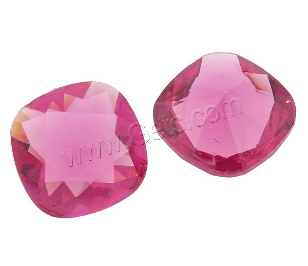 Translucent Resin Cabochon, Square, different size for choice & rivoli back & faceted, more colors for choice, Sold By Bag