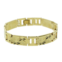 Brass Bracelets, gold color plated, flower cut & hammered, nickel, lead & cadmium free  Approx 7.5 Inch 