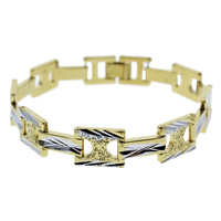 Brass Bracelets, plated, flower cut & hammered & two tone, nickel, lead & cadmium free  Approx 7.5 Inch 