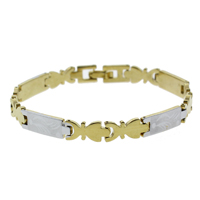 Brass Bracelets, plated, two tone, nickel, lead & cadmium free  Approx 7.5 Inch 