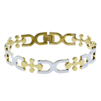 Brass Bracelets, plated, two tone, nickel, lead & cadmium free  Approx 8.5 Inch 