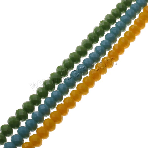 Perles de cristal rondelle, normes différentes pour le choix & facettes & couleur solide, plus de couleurs à choisir, Trou:Environ 1mm, Vendu par brin