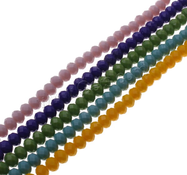 Rondelle Crystal Beads, different size for choice & faceted & solid color, more colors for choice, Hole:Approx 1mm, Sold By Strand